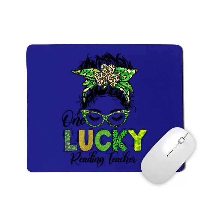 One Lucky Reading Teacher Happy St Patricks Day Gift Mousepad