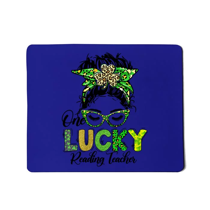 One Lucky Reading Teacher Happy St Patricks Day Gift Mousepad