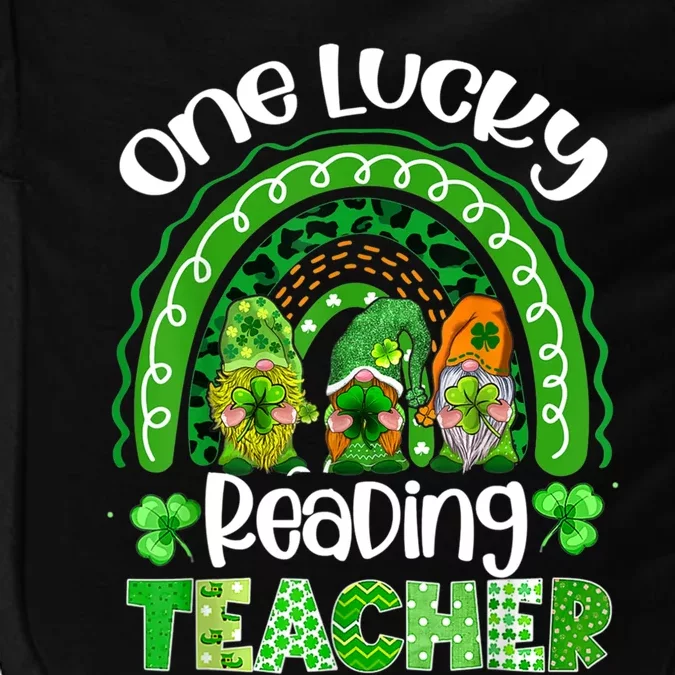 One Lucky Reading Teacher Rainbow Cute Gnome St Patricks Day Cute Gift Impact Tech Backpack