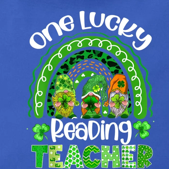 One Lucky Reading Teacher Rainbow Cute Gnome St Patricks Day Cute Gift Zip Tote Bag