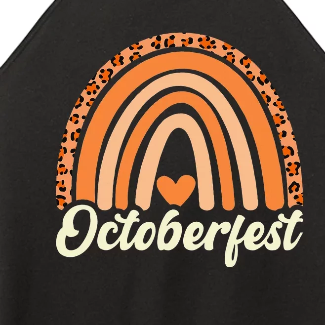 Octoberfest Leopard Rainbow Funny German Bavarian Costume Women’s Perfect Tri Rocker Tank