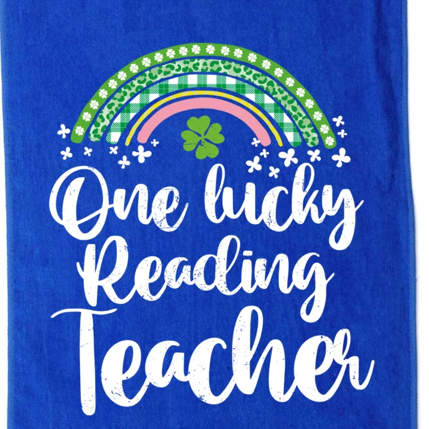 One Lucky Reading Teacher Rainbow St Patrick’s Day Gift Platinum Collection Golf Towel