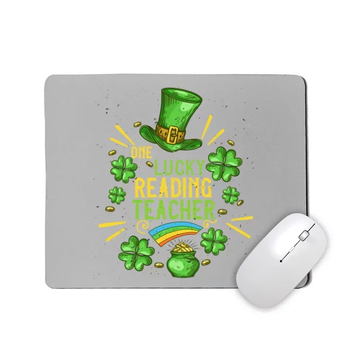 One Lucky Reading Teacher Shamrock St Patrick's Day Great Gift Mousepad