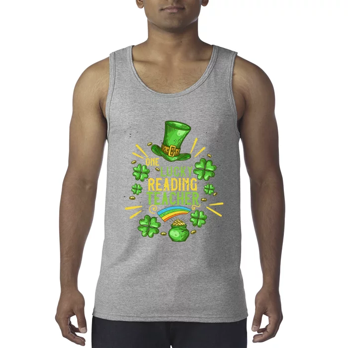 One Lucky Reading Teacher Shamrock St Patrick's Day Great Gift Tank Top