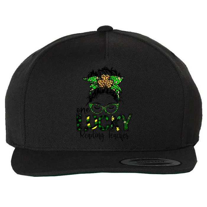 One Lucky Reading Teacher St Patrick Day Teacher Love Gift Wool Snapback Cap