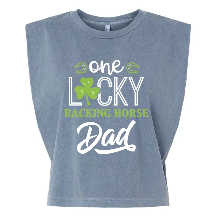 One Lucky Racking Horse Horse Dad Irish Horseback Riding Cool Gift Garment-Dyed Women's Muscle Tee