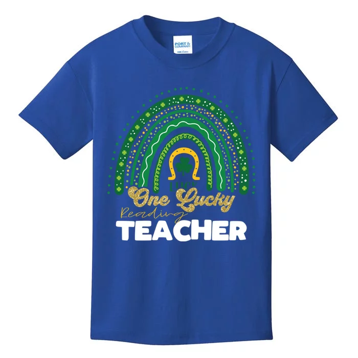 One Lucky Reading Teacher School Rainbow St Patrick's Day Gift Kids T-Shirt