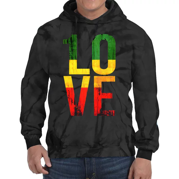 One Love Reggae Love Retro Reggae Casual Tie Dye Hoodie