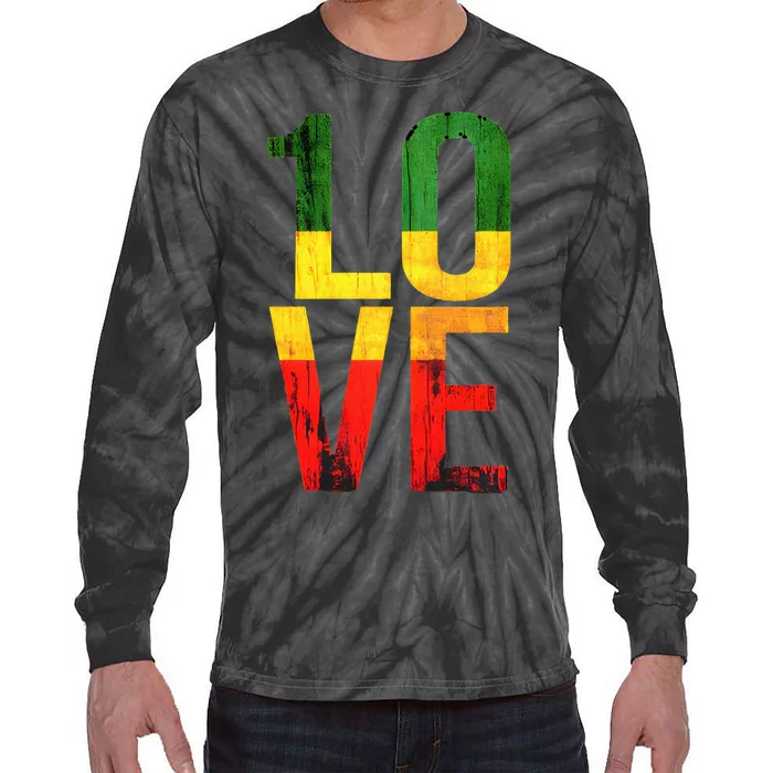 One Love Reggae Love Retro Reggae Casual Tie-Dye Long Sleeve Shirt