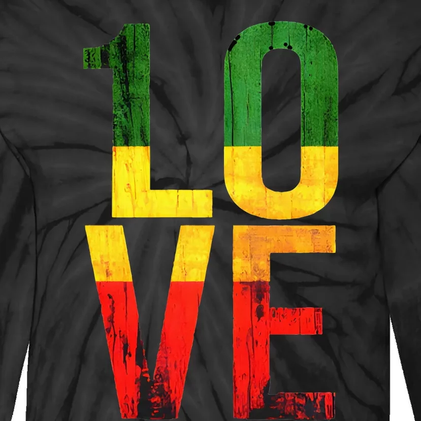 One Love Reggae Love Retro Reggae Casual Tie-Dye Long Sleeve Shirt