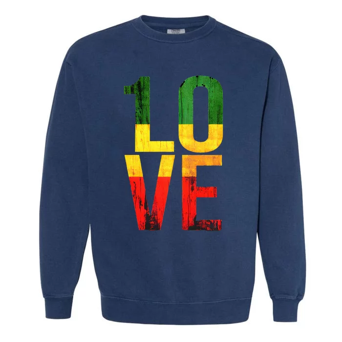 One Love Reggae Love Retro Reggae Casual Garment-Dyed Sweatshirt