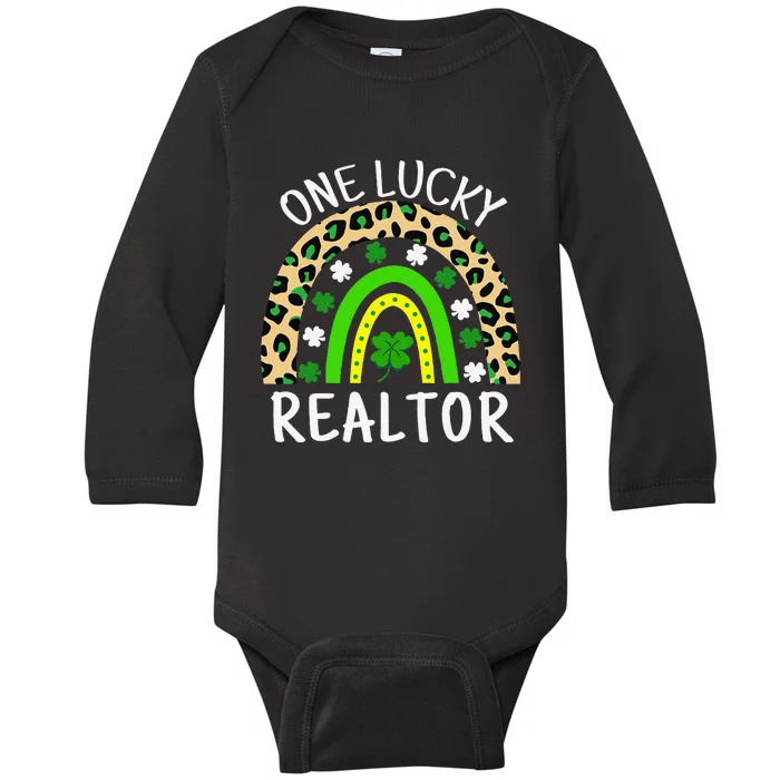 One Lucky Realtor St Patricks Day For Realtors Baby Long Sleeve Bodysuit