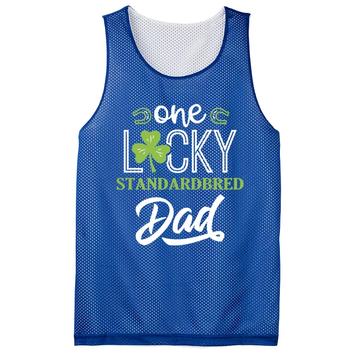 One Lucky Standardbred Horse Dad Irish Horseback Riding Gift Mesh Reversible Basketball Jersey Tank