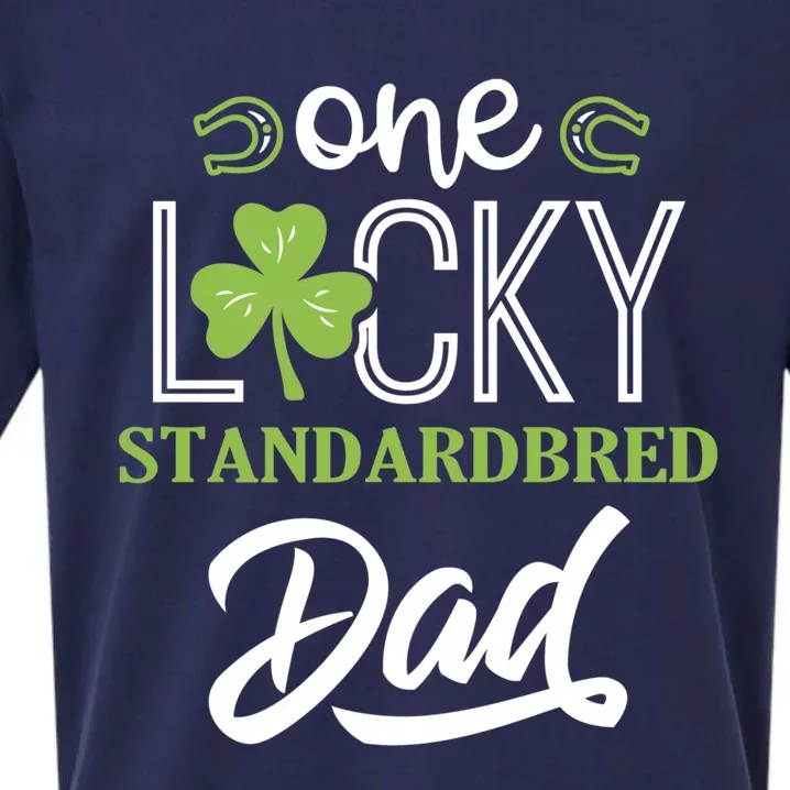 One Lucky Standardbred Horse Dad Irish Horseback Riding Gift Sueded Cloud Jersey T-Shirt