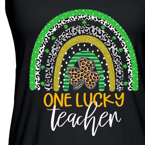 One Lucky Shamrock Teacher St Patrick’S Day Appreciation Ladies Essential Flowy Tank