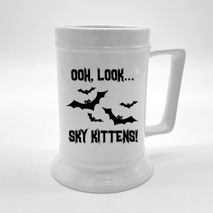 Oh Look Sky Kittens Bat Halloween Bats Front & Back Beer Stein