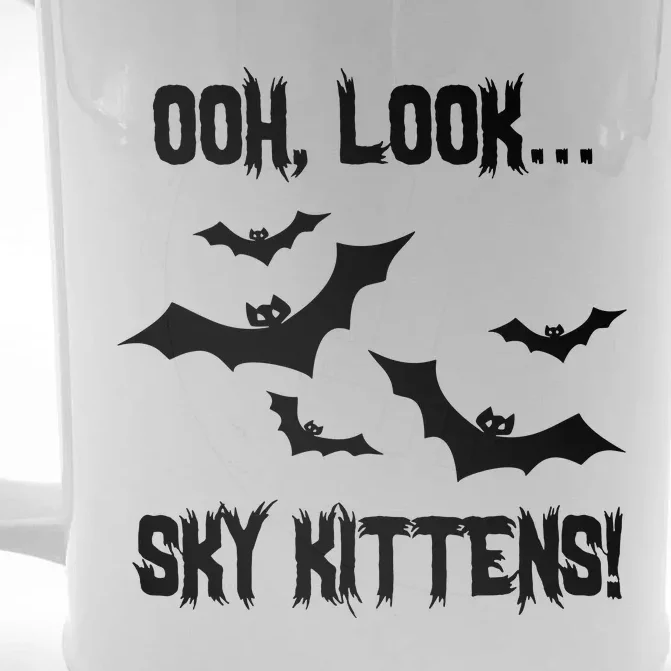 Oh Look Sky Kittens Bat Halloween Bats Front & Back Beer Stein