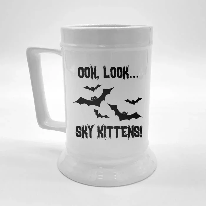 Oh Look Sky Kittens Bat Halloween Bats Front & Back Beer Stein