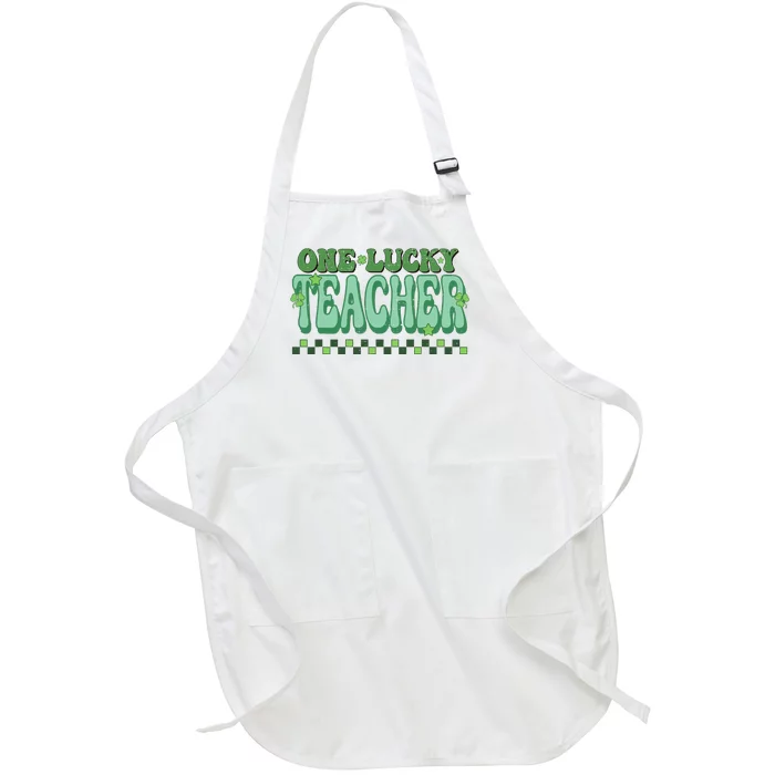 One Lucky St Patrick’s Day Teacher Appreciation Full-Length Apron With Pocket