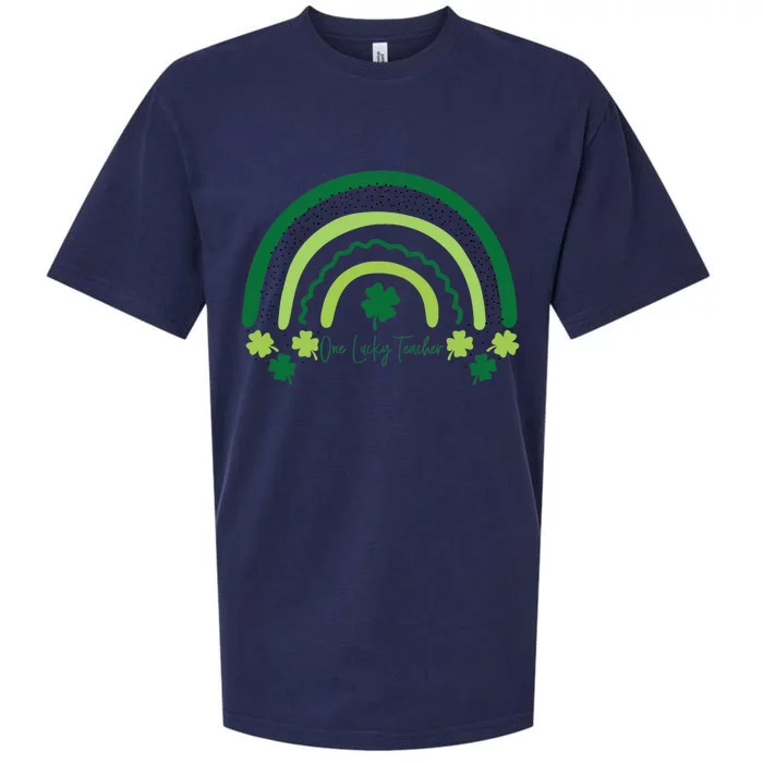 One Lucky Shamrock Teacher St Patrick’s Day Appreciation Sueded Cloud Jersey T-Shirt