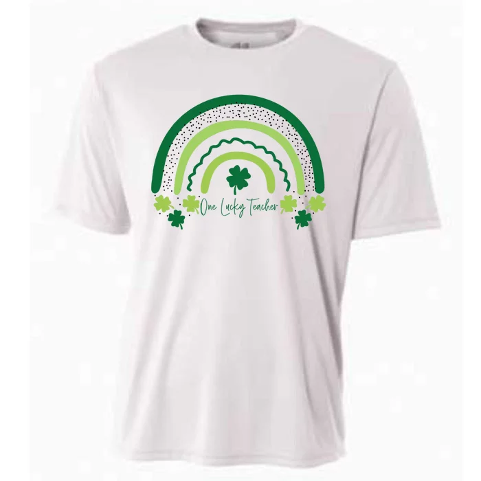 One Lucky Shamrock Teacher St Patrick’s Day Appreciation Cooling Performance Crew T-Shirt