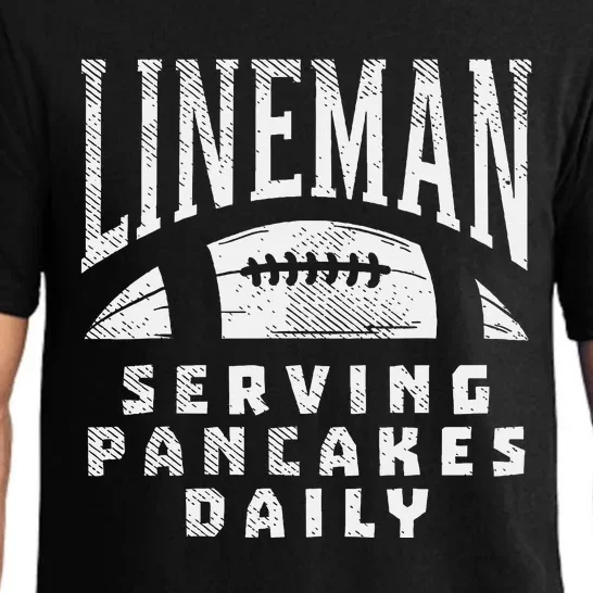 Offensive Lineman Serving Pancakes Daily Football Sport Gift Pajama Set