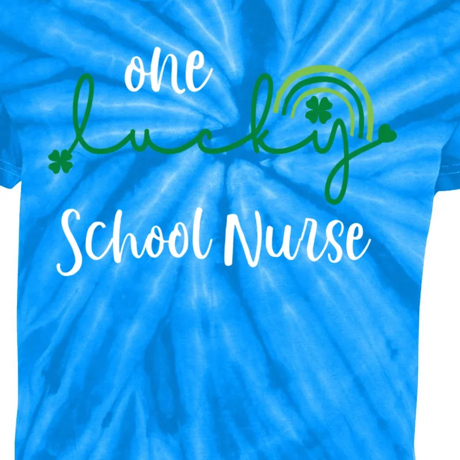 One Lucky School Nurse St Patrick's Day Irish Shamrock Gift Kids Tie-Dye T-Shirt