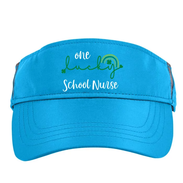 One Lucky School Nurse St Patrick's Day Irish Shamrock Gift Adult Drive Performance Visor