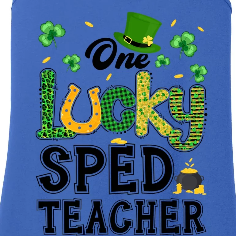 One Lucky Sped Teacher St Patricks Day Funny Gift Ladies Essential Tank