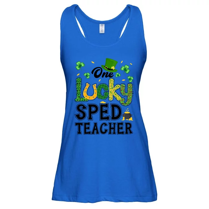 One Lucky Sped Teacher St Patricks Day Funny Gift Ladies Essential Flowy Tank