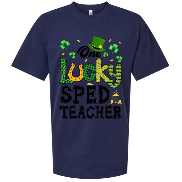 One Lucky Sped Teacher St Patricks Day Funny Gift Sueded Cloud Jersey T-Shirt