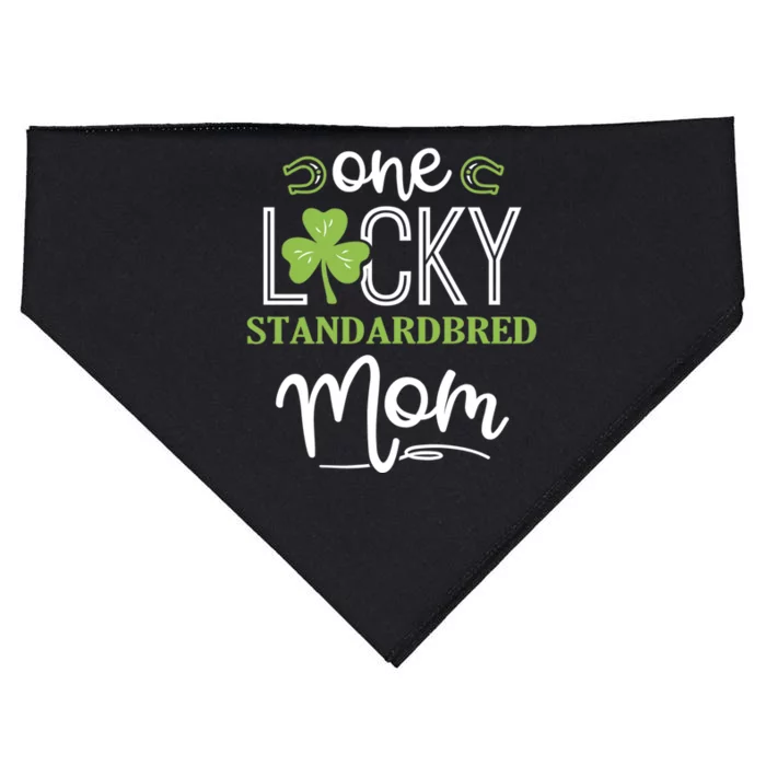 One Lucky Standardbred Horse Mom Irish Horseback Riding Cute Gift USA-Made Doggie Bandana