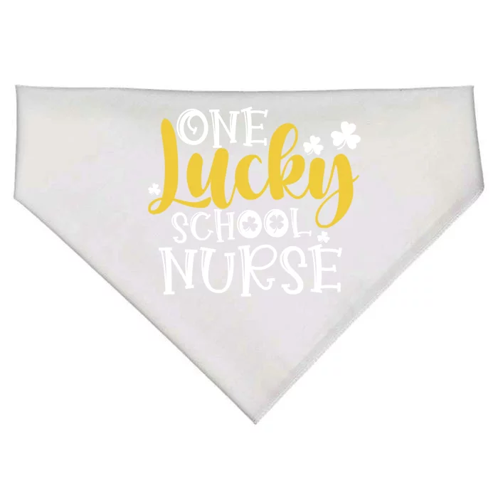 One Lucky School Nurse Cool Gift St Patricks Day Funny School Nurse Gift USA-Made Doggie Bandana