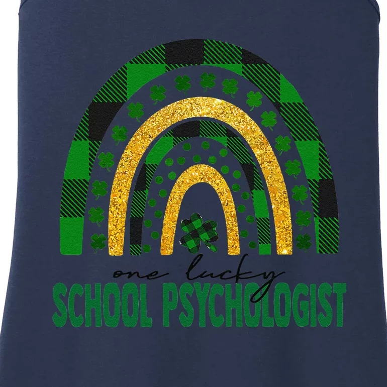 One Lucky School Psychologist Rainbow St Patricks Day Ladies Essential Tank