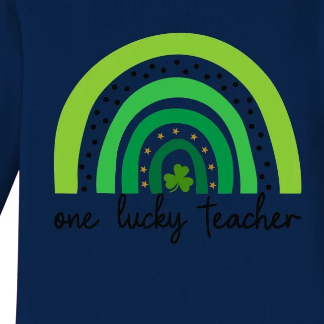 One Lucky Shamrock Teacher St Patrick’s Day Appreciation Baby Long Sleeve Bodysuit