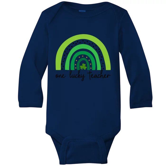 One Lucky Shamrock Teacher St Patrick’s Day Appreciation Baby Long Sleeve Bodysuit