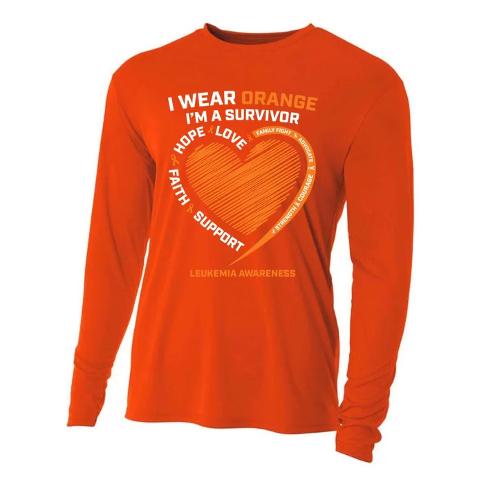 Orange Leukemia Survivor Gift Cancer Survivor Funny Gift Cooling Performance Long Sleeve Crew