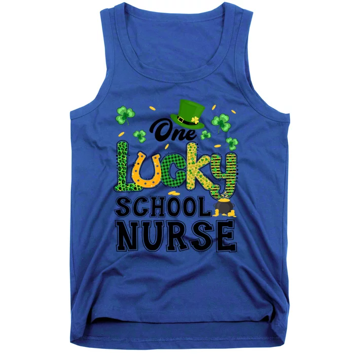 One Lucky School Nurse St Patricks Day Gift Tank Top