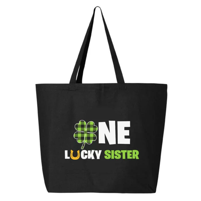 One Lucky Sister St Patricks Day Funny Irish Shamrock Luck 25L Jumbo Tote