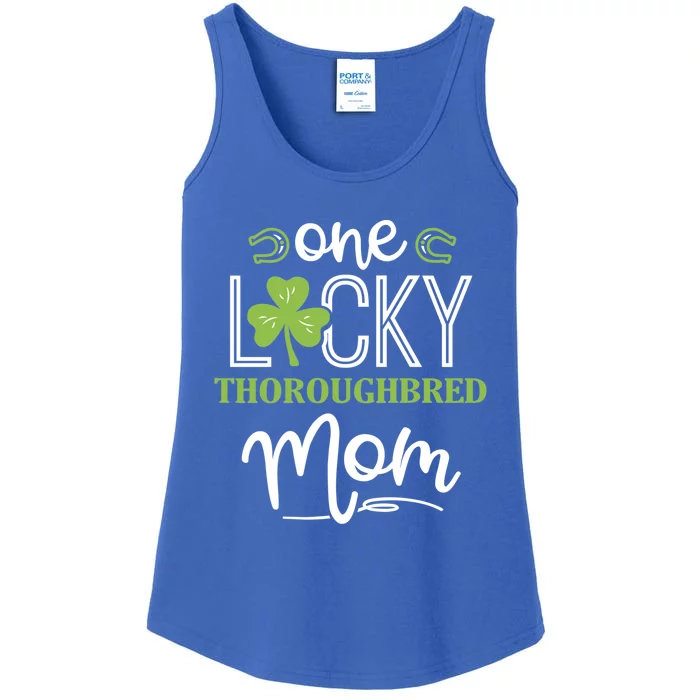 One Lucky Thoroughbred Horse Mom Irish Horseback Riding Gift Ladies Essential Tank