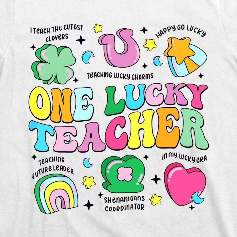 One Lucky Teacher Retro Teacher St Patricks Day Teaching T-Shirt