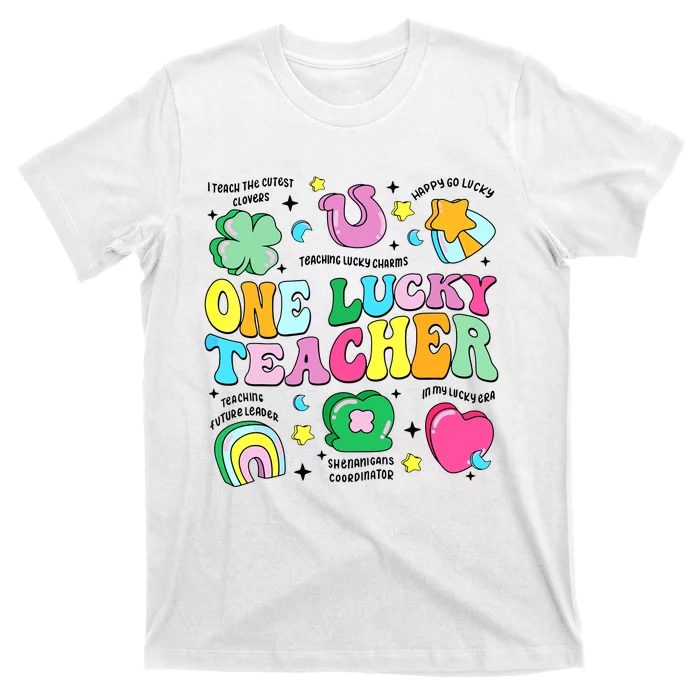 One Lucky Teacher Retro Teacher St Patricks Day Teaching T-Shirt