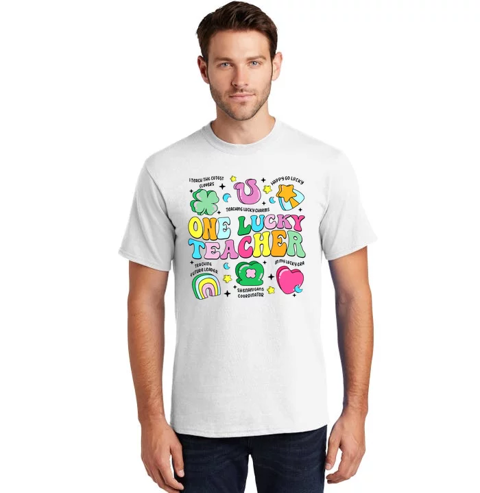 One Lucky Teacher Retro Teacher St Patricks Day Teaching Tall T-Shirt