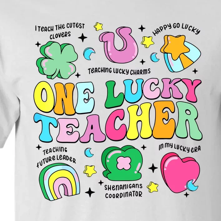 One Lucky Teacher Retro Teacher St Patricks Day Teaching Tall T-Shirt