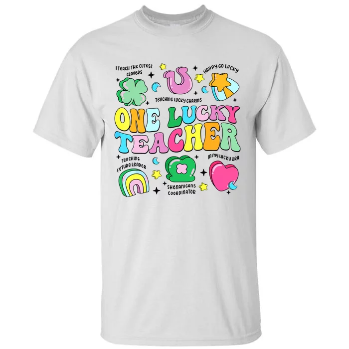 One Lucky Teacher Retro Teacher St Patricks Day Teaching Tall T-Shirt