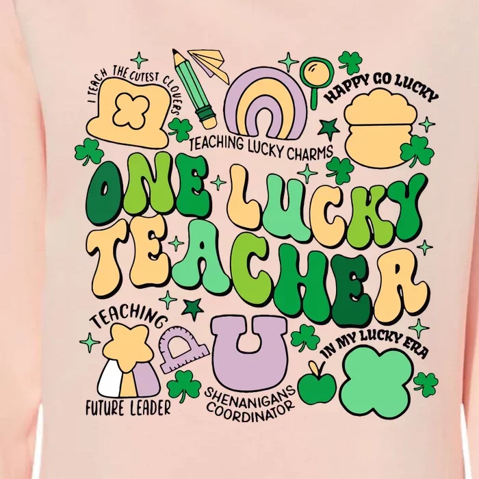 One Lucky Teacher St Patricks Day Irish Teacher Lucky Era Womens California Wash Sweatshirt