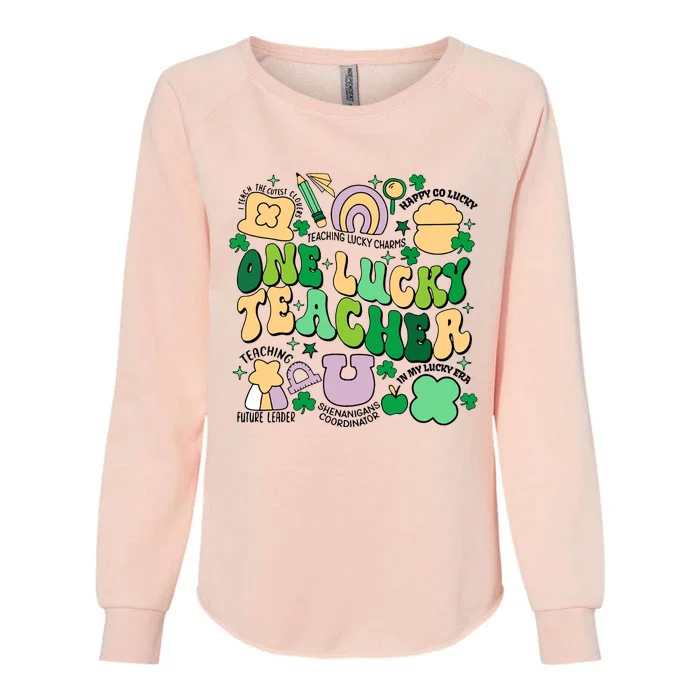 One Lucky Teacher St Patricks Day Irish Teacher Lucky Era Womens California Wash Sweatshirt