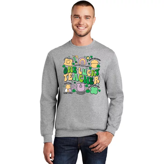 One Lucky Teacher St Patricks Day Irish Teacher Lucky Era Tall Sweatshirt