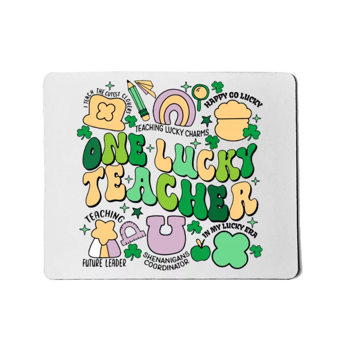 One Lucky Teacher St Patricks Day Irish Teacher Lucky Era Mousepad