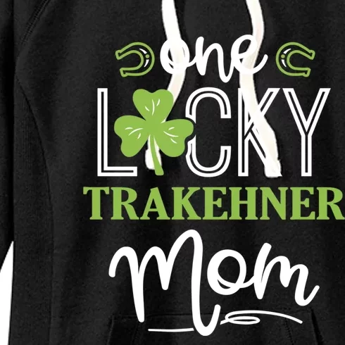 One Lucky Trakehner Horse Mom Irish Horseback Riding Meaningful Gift Women's Fleece Hoodie